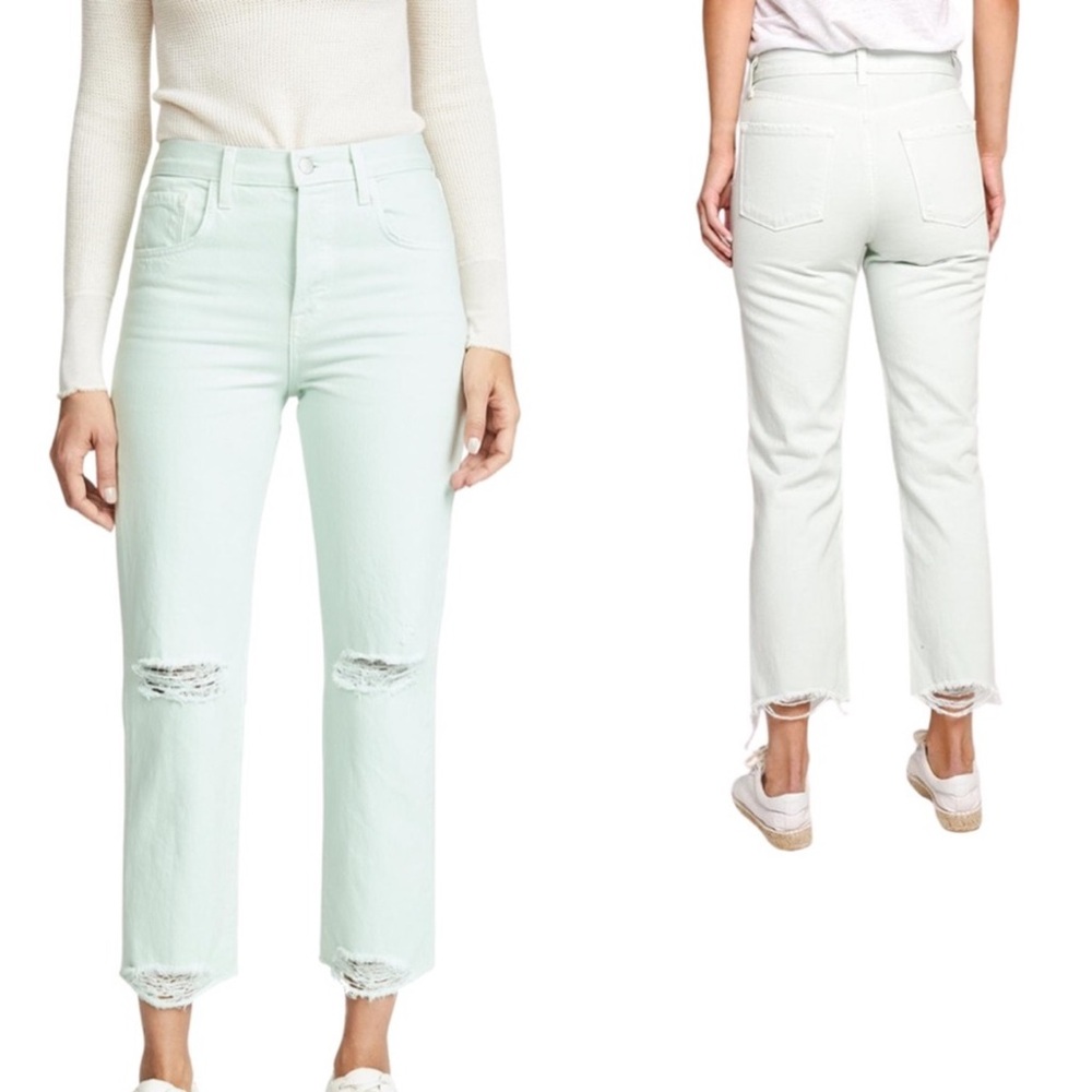 NWT J Brand SpearMint Cropped Ankle Straight Jeans - waist 26